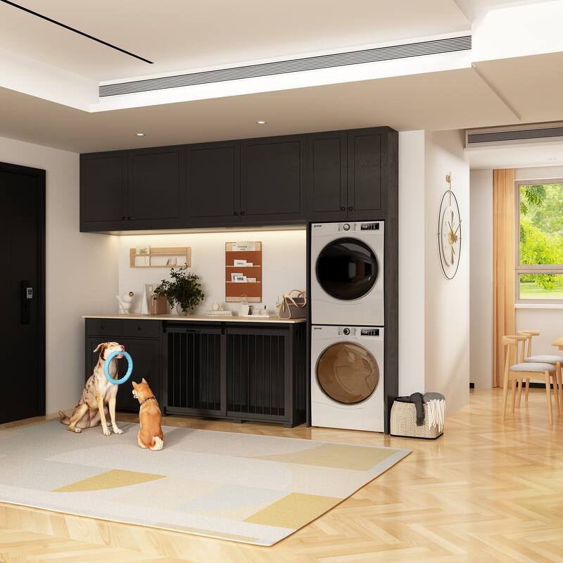 Dual-Drawer Cabinet Pet Sanctuary Contemporary Home Storage Solution