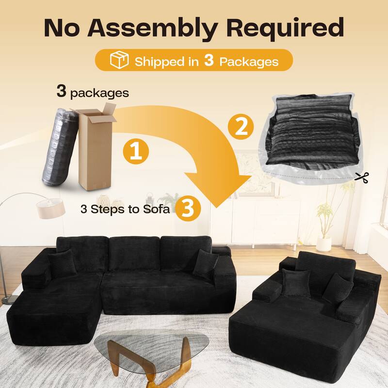​​OVIOS Modern Minimalist No-Assembly Living Room Set​
