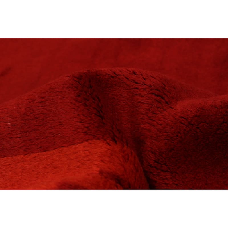 ECARPETGALLERY Hand-knotted Color Transition Dark Red Wool Rug - 5'10 x 7'11