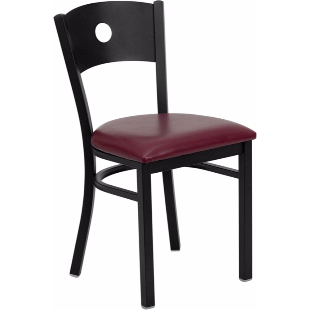 Shop Offex Hercules Series Black Circle Back Metal Restaurant Chair Burgundy Vinyl Seat Of Xu Dg 60119 Cir Burv Gg Overstock 19965655