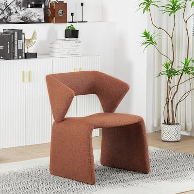 XINMICS Modern Sherpa Accent Chair, Teddy Upholstered Arm Single Sofa, Cozy Fluffy Reading Chair