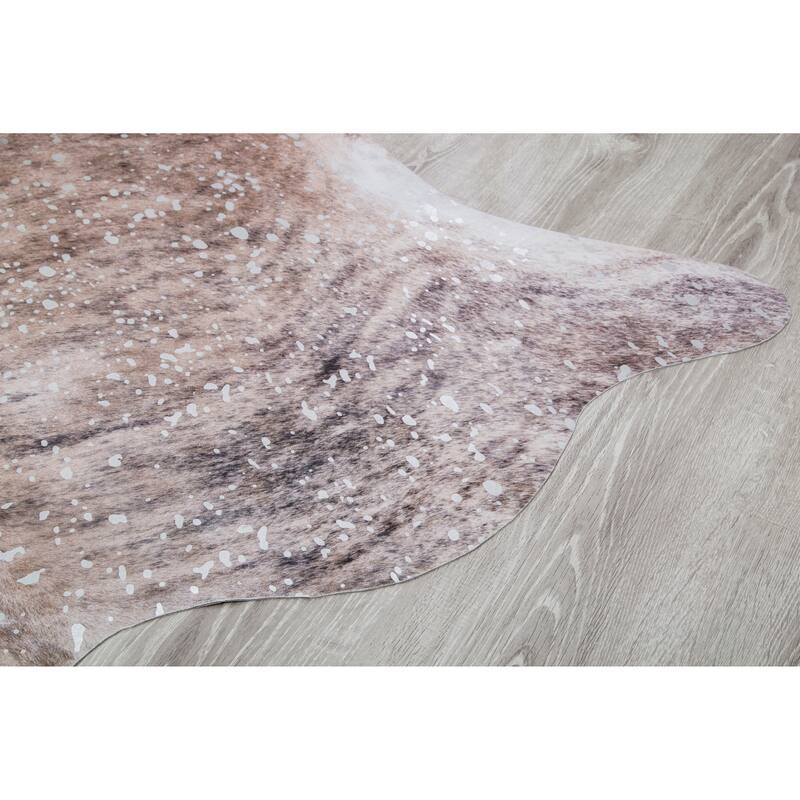 Rio Collection Faux Cowhide Printed Rug with Foil Accents