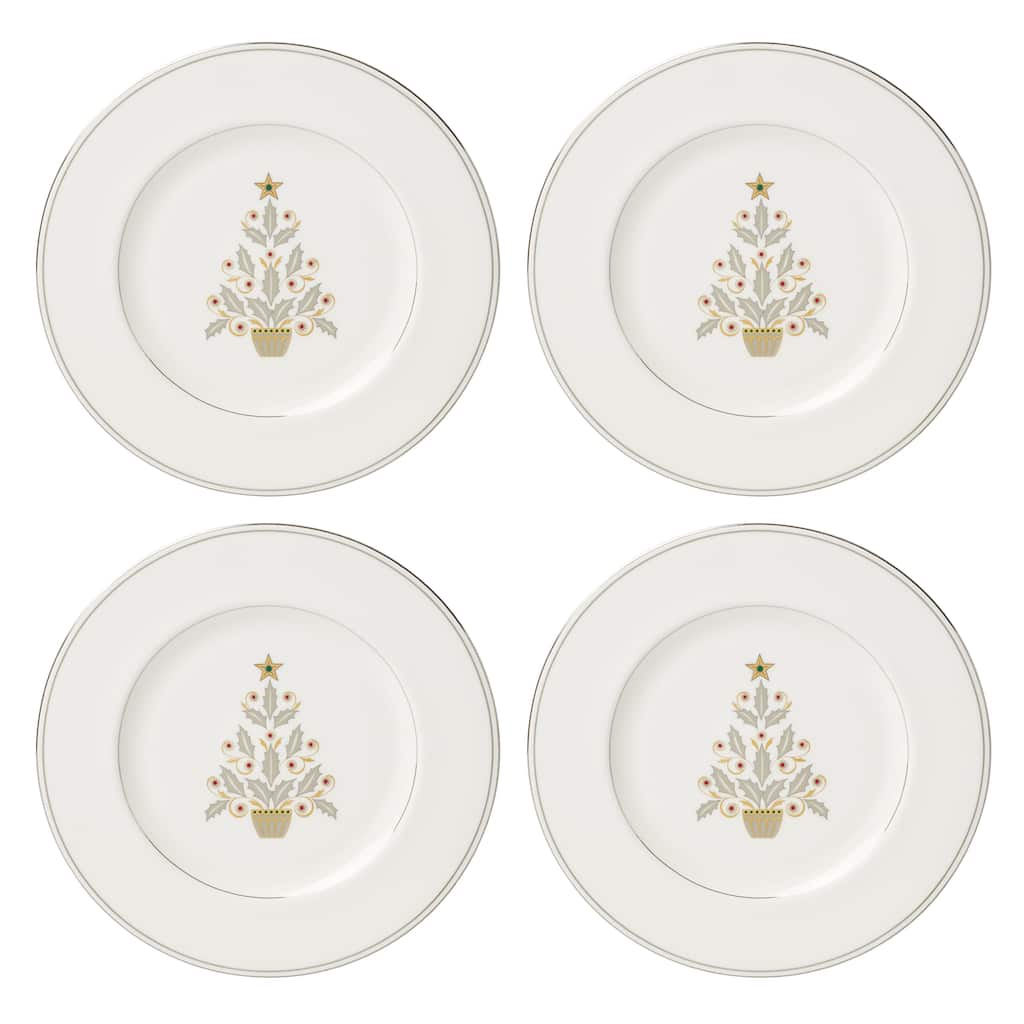 Lenox Federal Platinum Tree Accent Plates, Set of 4