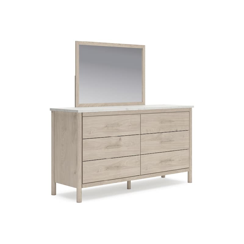 Signature Design by Ashley Cadmori Beige/White Dresser and Mirror