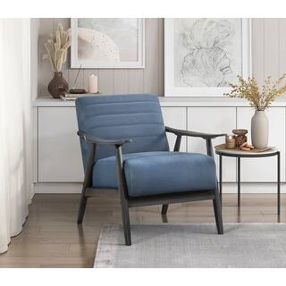 Transitional Blue Velvet Accent Chair with Dark Gray Frame - Bed Bath ...
