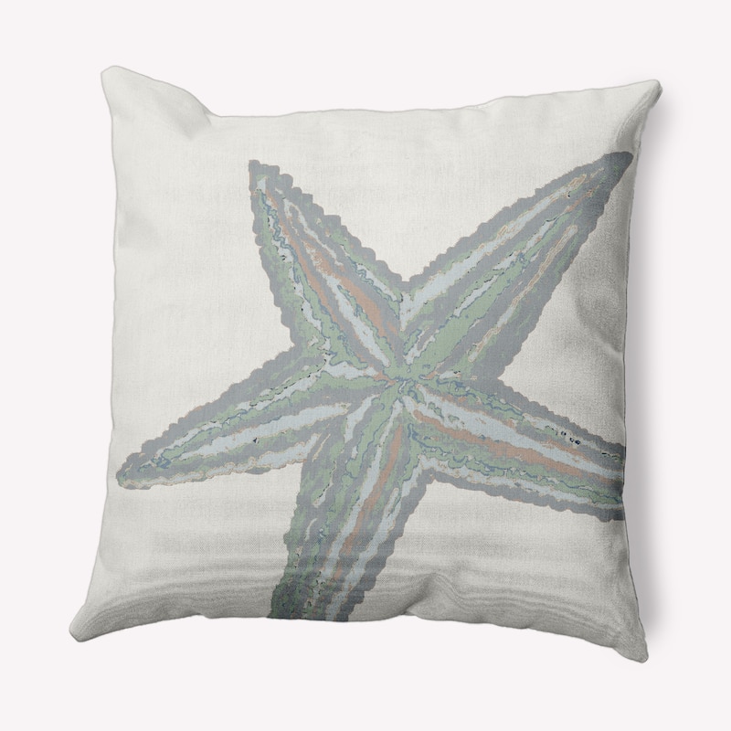 Large Starfish Nautical Decorative Indoor Pillow - Pretty Grey - 18" x 18"