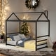 preview thumbnail 2 of 21, House Platform Twin Bed with Roof & Chimney