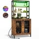 preview thumbnail 8 of 39, 66.9'' Tall Modern Wine Cabinet Bar Cabinet with Wine Glasses Rack and LED Strip and Power Outlets