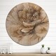 preview thumbnail 1 of 4, Designart "Single Beige Flower IV" Traditional Wood Wall Art Décor - Natural Pine Wood