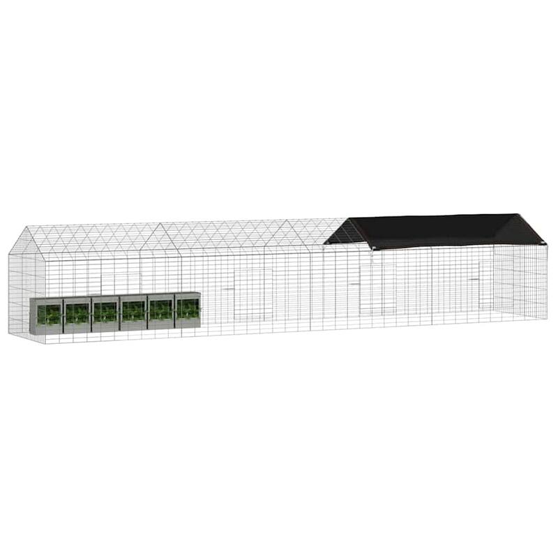 vidaXL Rabbit Cage Silver 400 x 78 x 78 cm Galvanised Steel