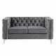 preview thumbnail 4 of 20, Modern Loveseat with Deep Dutch Velvet, Iron Legs