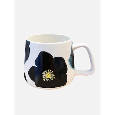 Green Winter Rose Porcelain Mug