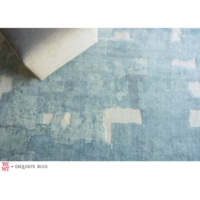 The Met X Exquisite Rugs Papyrus Blue Area Rug