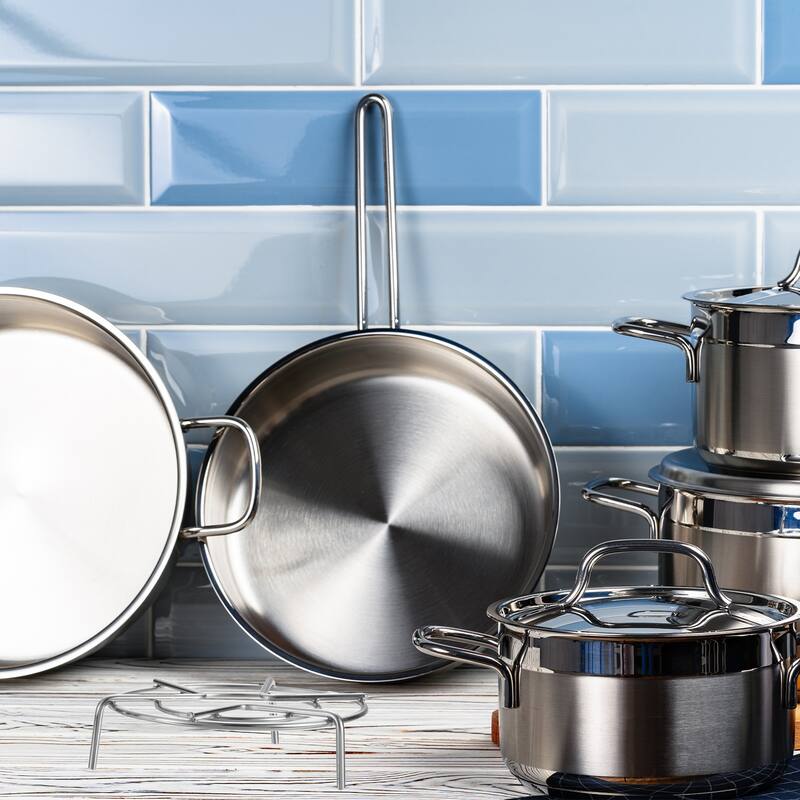 Steam Rack 7.1" Dia Metal Trivets for Cooker Silver (1.2" Tall)