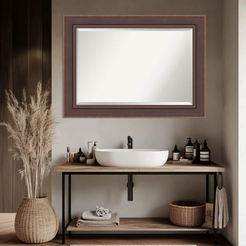Moab Brown Bronze Beveled Framed Bathroom Vanity Wall Mirror - Moab Brown Bronze