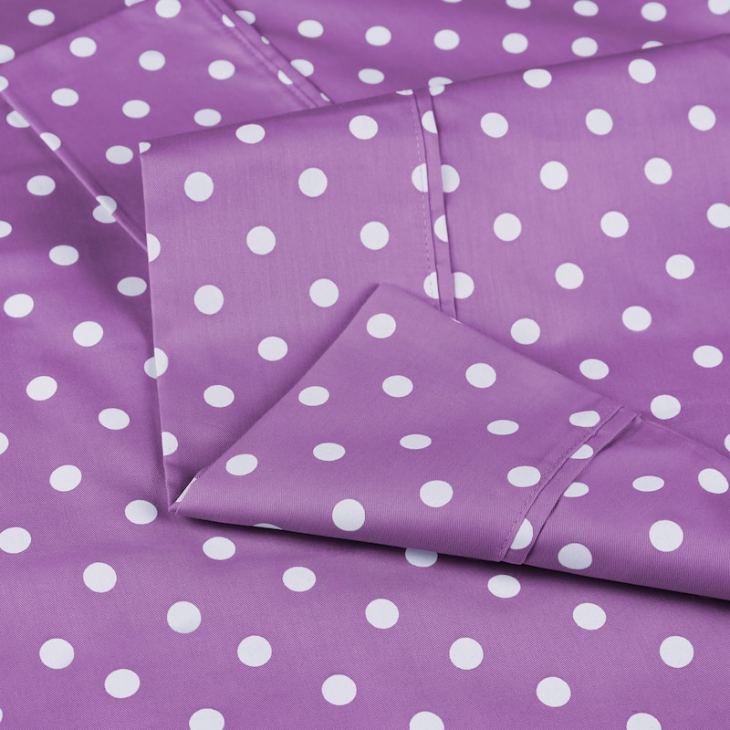 Superior Thread Count 600TC Cotton Blend Polka Dot Bed Sheet Set