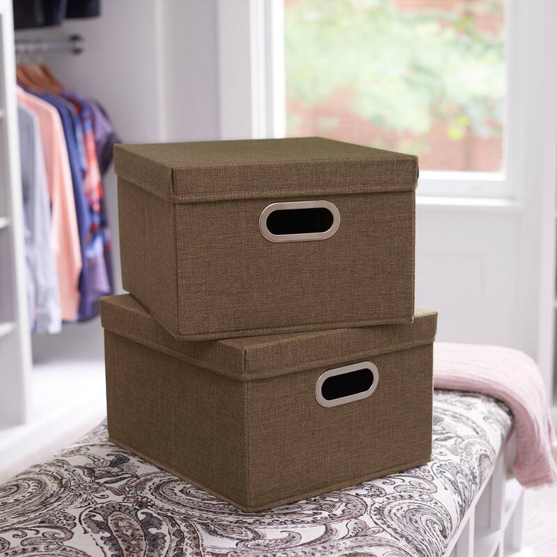 Household Essentials Collapsible Linen Box - 15.0"L x 13.0"W x 8.0"H - Moss