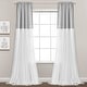 preview thumbnail 1 of 9, Lush Decor Tulle Skirt Colorblock Window Curtain Panel Pair - 84" x 40" 84 Inches - Light Gray & White
