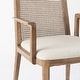 preview thumbnail 6 of 21, Clara Cream Fabric Seat with Cane Back and Light Brown Solid Wood Frame Dining Chair