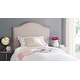 preview thumbnail 1 of 2, SAFAVIEH Connie Taupe Camelback Upholstered Headboard - Silver Nailhead (Twin)