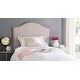preview thumbnail 1 of 1, SAFAVIEH Terza Taupe Camelback Upholstered Headboard - Silver Nailhead (Twin)