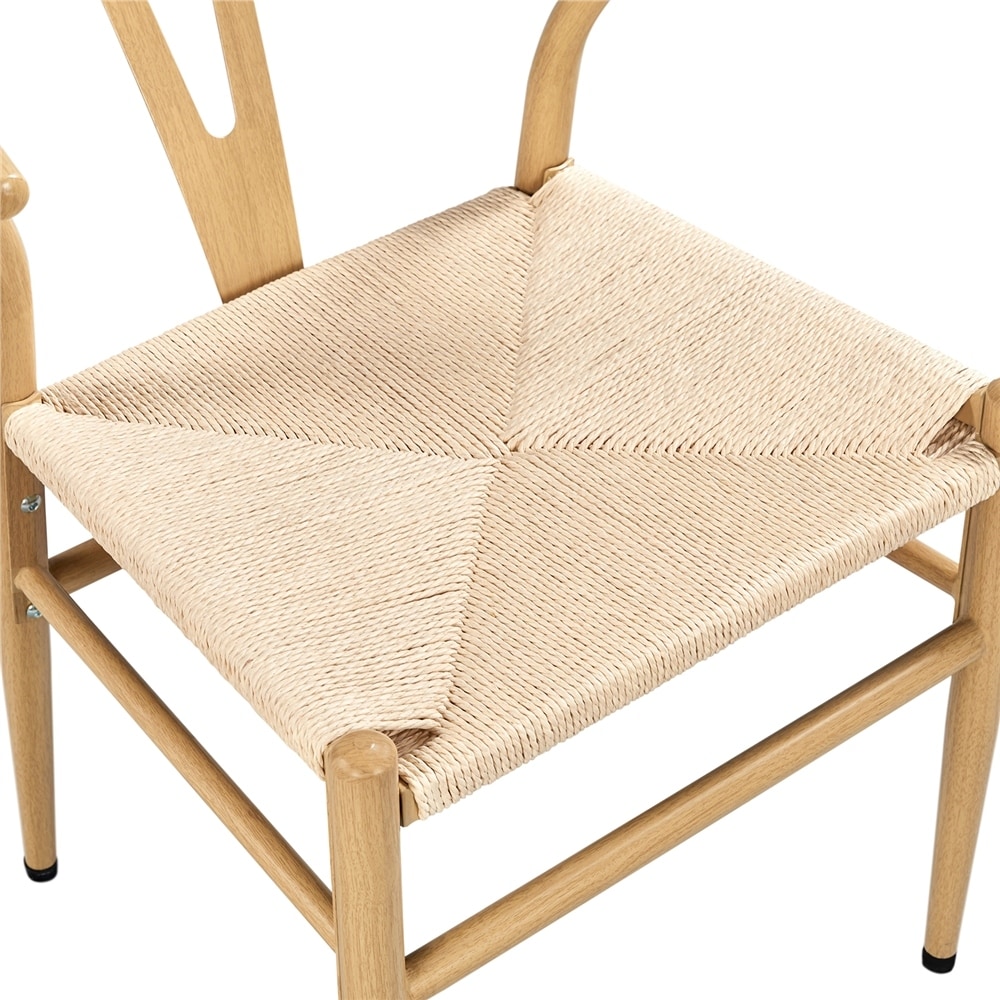 Yaheetech Modern Weave Y-Shaped Dining Chair with Solid - Picture 15 of 15