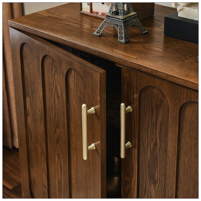 Mid Century Modern Fluted Sideboard Cabinet with Adjustable Shelves