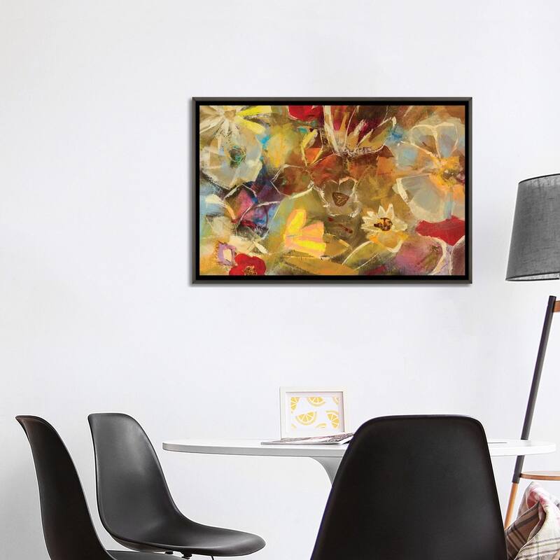 iCanvas "Chalkboard Flowers I" by Julian Spencer Framed