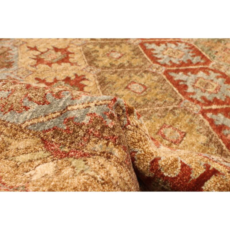 ECARPETGALLERY Hand-knotted Peshawar Ziegler Light Brown Wool Rug - 8'1 x 9'11