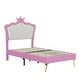 preview thumbnail 5 of 25, Twin/Full Size Upholstered Princess Bed Platform Bed with LED Lights and Crown Headboard