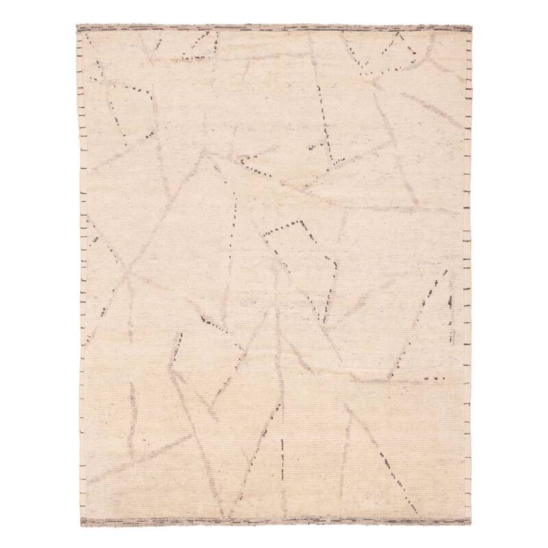 ECARPETGALLERY Hand-knotted Looma Cream Wool Rug - 7'10 x 9'11