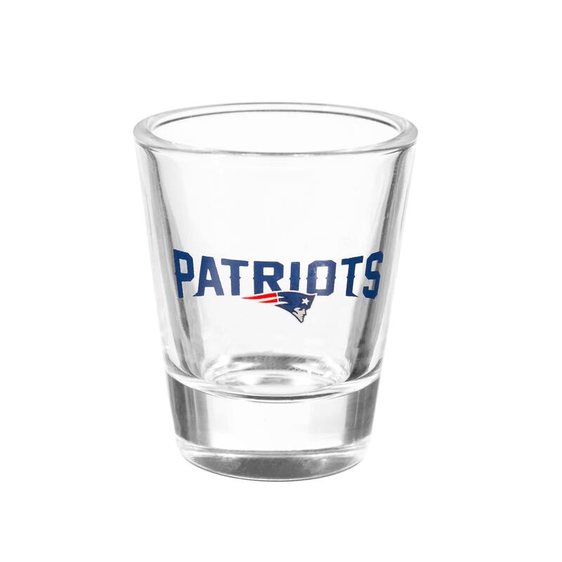 4-Piece Ceramic and Glass 2 oz. Shot Glass Set, New England Patriots