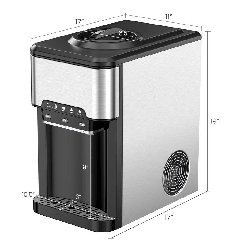 Costway 3-in-1 Water Cooler Dispenser with Built-in Ice Maker w/ 3
