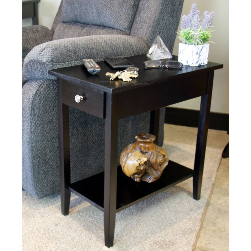 Porch & Den Holly Hill Solid Acacia Recliner End Table