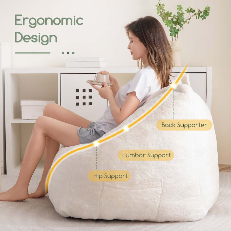 Bean Bag Chair with Handle,Corduroy Accent Sofa Chair