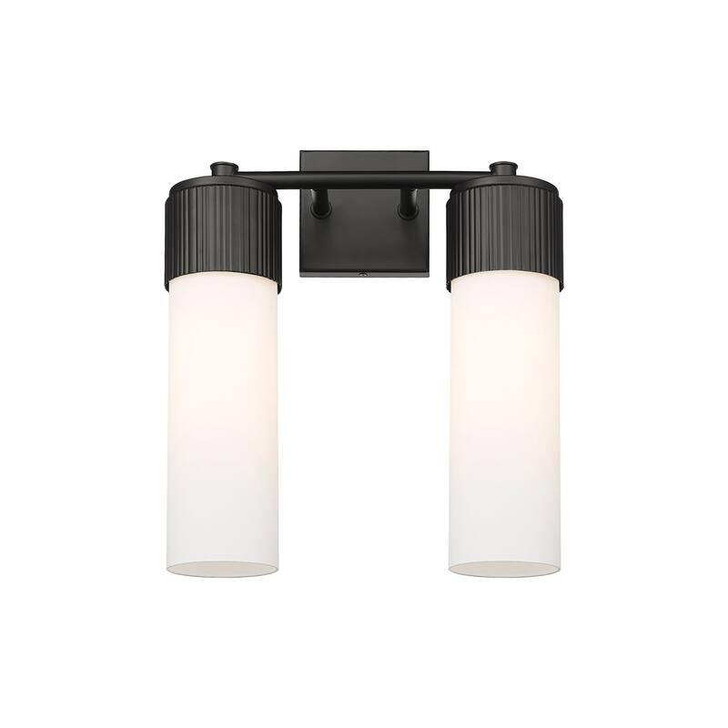 Innovations Lighting 428-2W-16-14 Bolivar Vanity Bolivar 2 Light 14" - Matte Black / Matte White