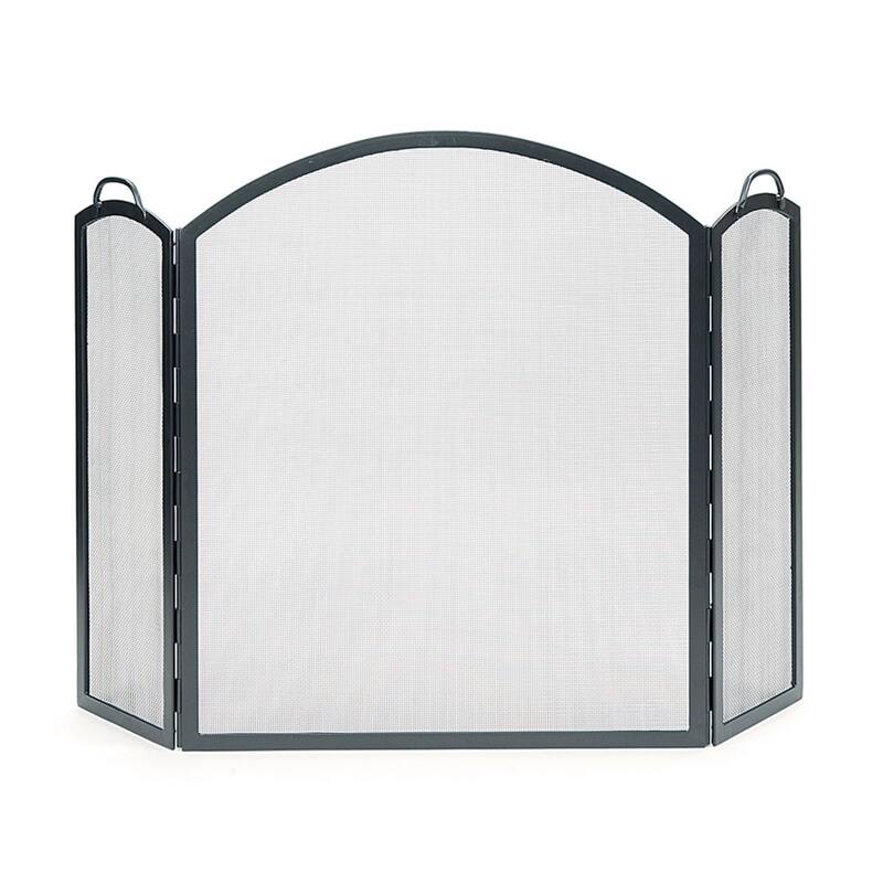 Minuteman International Arched Three-Fold Fireplace Screen, 52.5 Inch Long, Graphite Finish