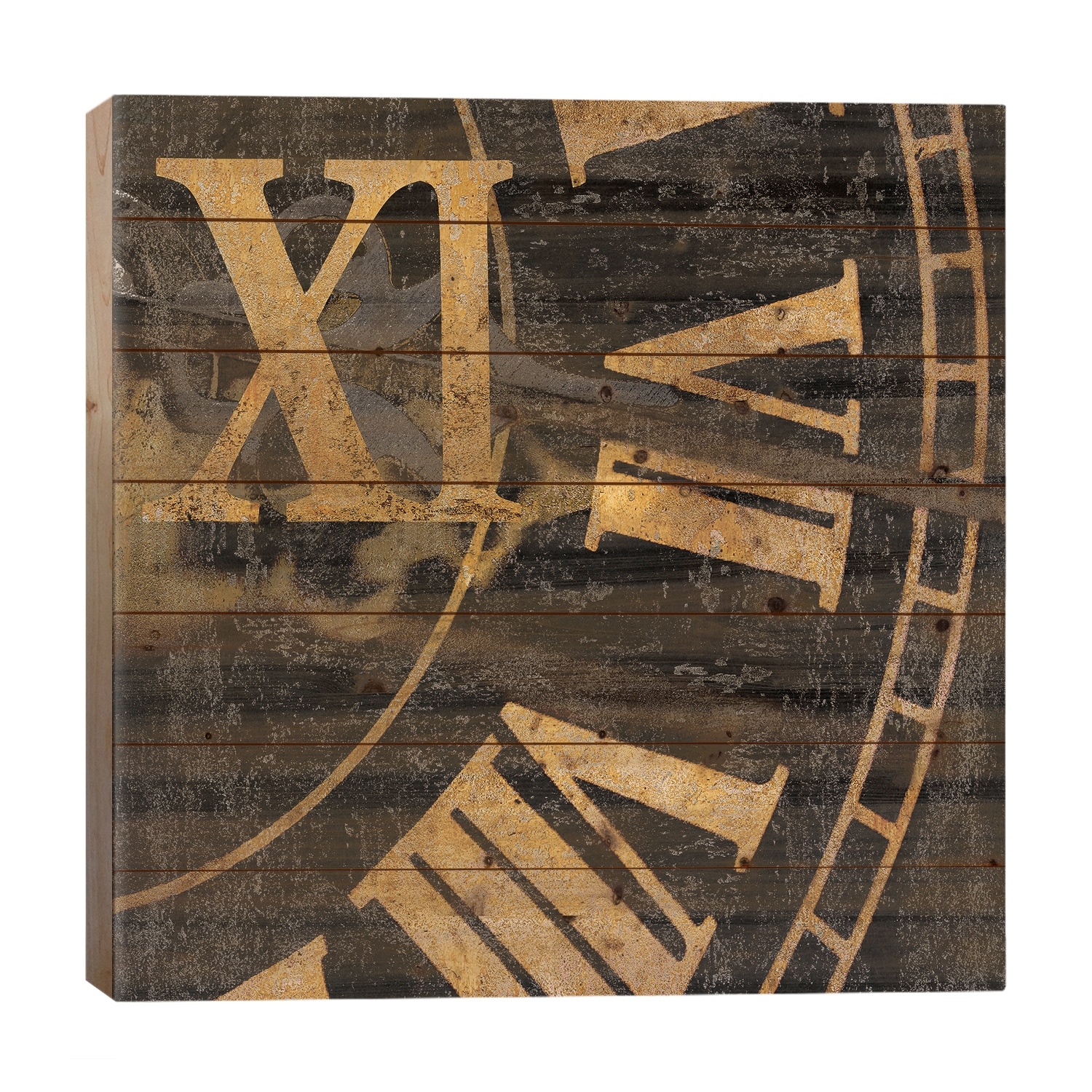 Roman Numerals I Print On Wood by Russell Brennan - Multi-Color