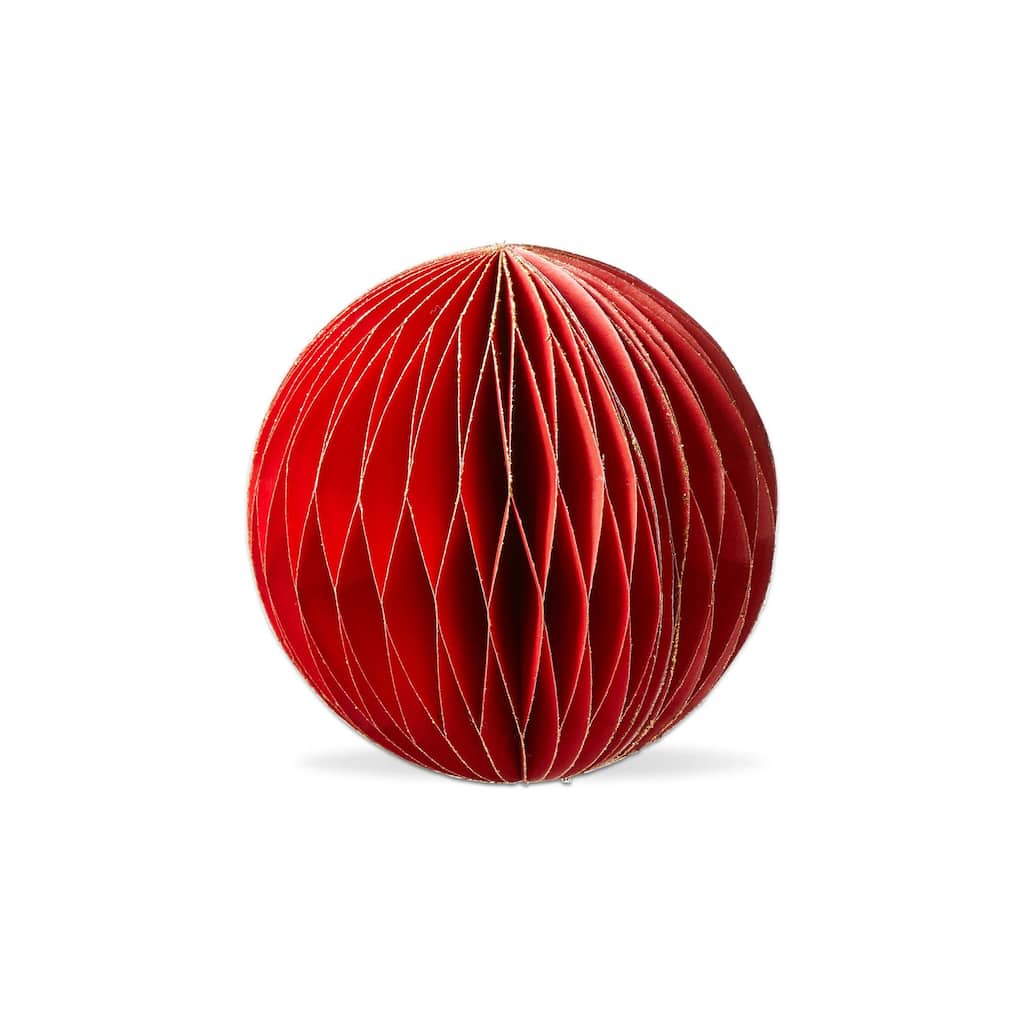 Small Red Glimmer Paper Ball Ornaments for Holiday Decor Christmas Tree 5x5x5 Inches Dust Clean