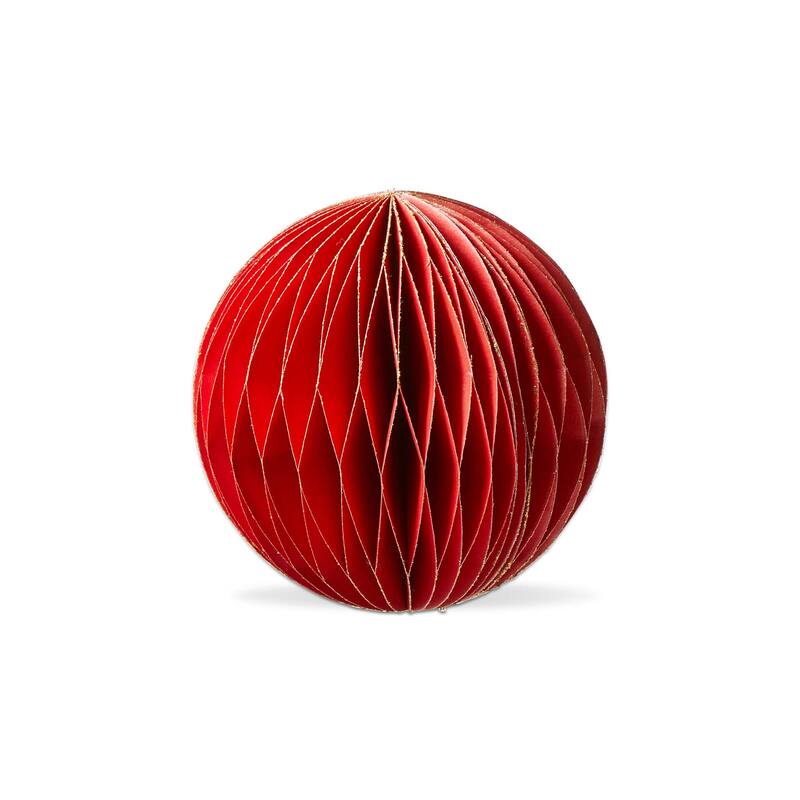 Small Red Glimmer Paper Ball Ornaments for Holiday Decor Christmas Tree 5x5x5 Inches Dust Clean