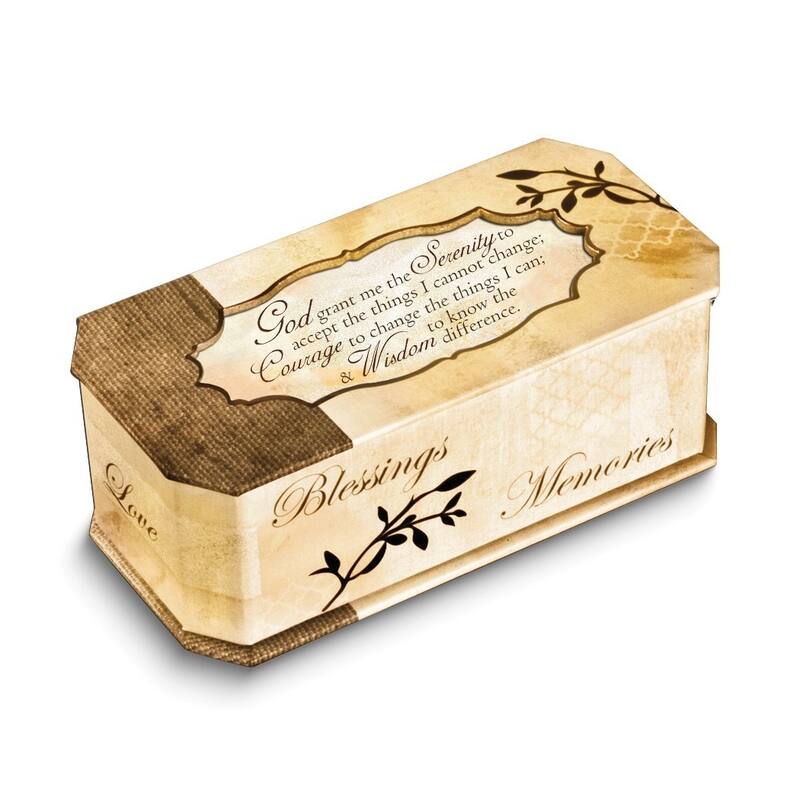 Curata Serenity Prayer Music Box (Plays Amazing Grace)