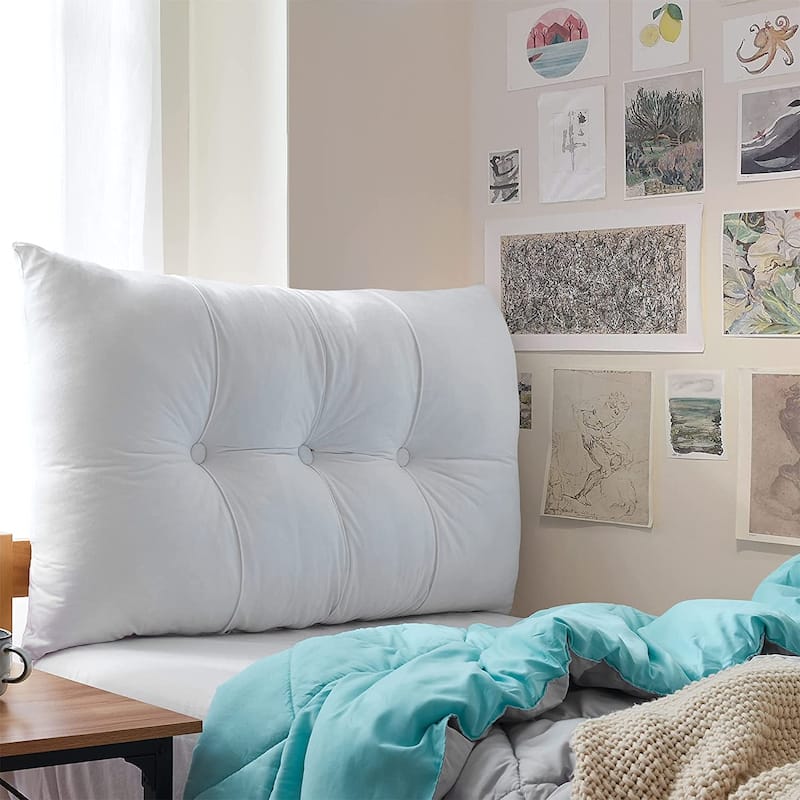Rainha® Plush Tufted College Headboard by DormCo - White