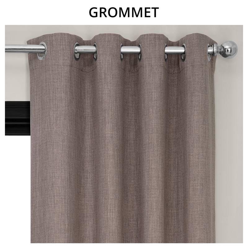Exclusive Fabrics Grommet Textured Faux Linen Room Darkening Curtains for Bedroom & Living Room Curtains (1 Panel)