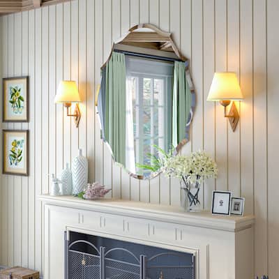 Wall Asymmetrical Silver Glass Mirror