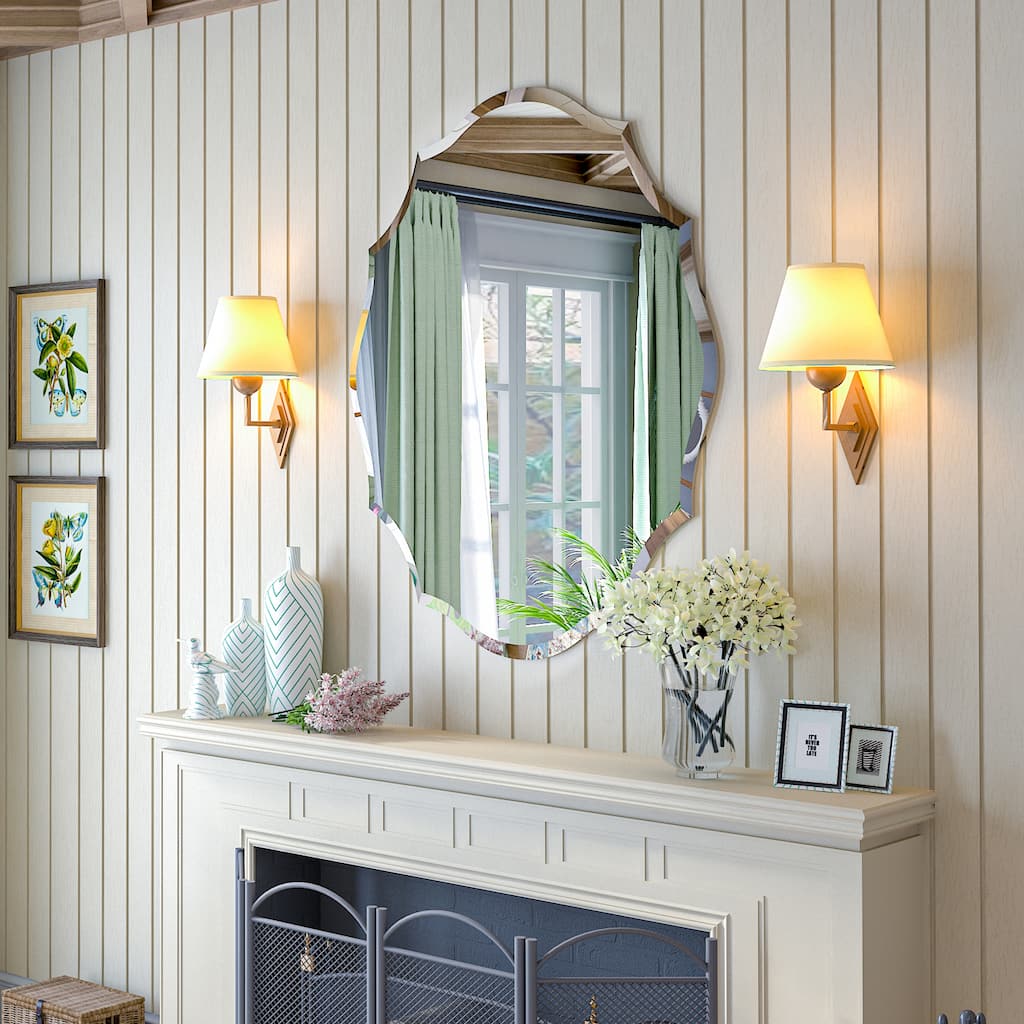 Wall Asymmetrical Silver Glass Mirror