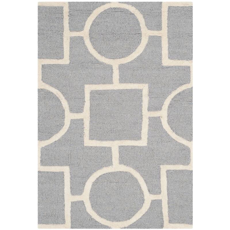 SAFAVIEH Handmade Cambridge Pietrix Modern Moroccan Wool Rug - 2'6" x 4' - Silver/Ivory