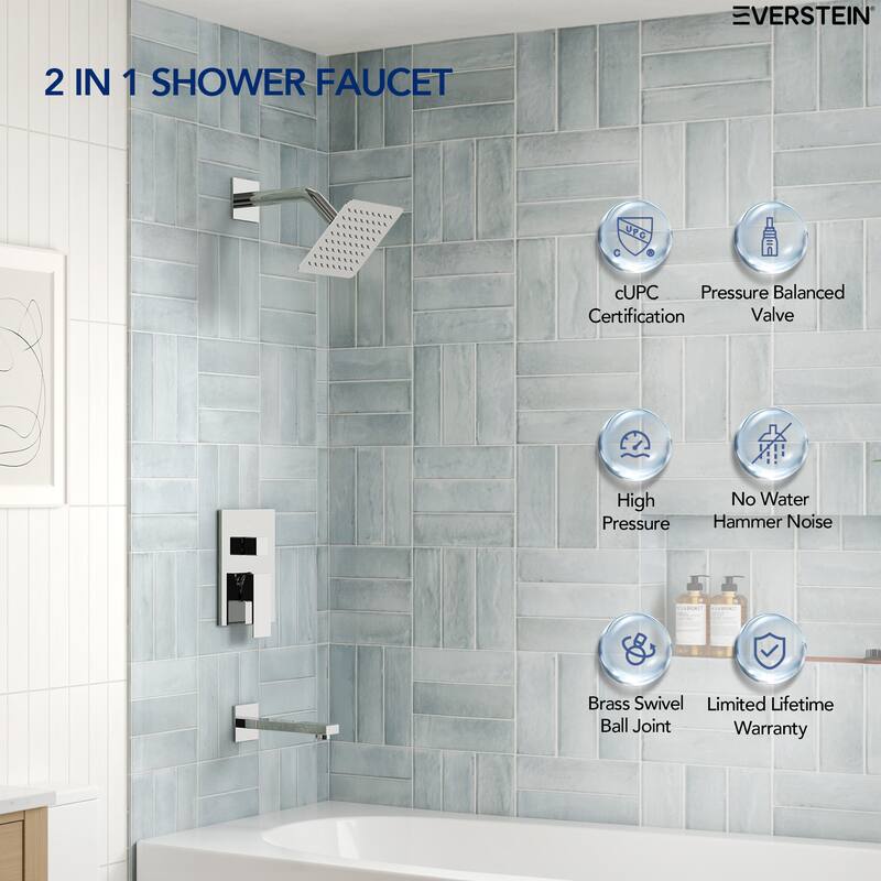 Wall Mounted Shower System Bathtub Facuet Set, Tub And Shower Trim Kit