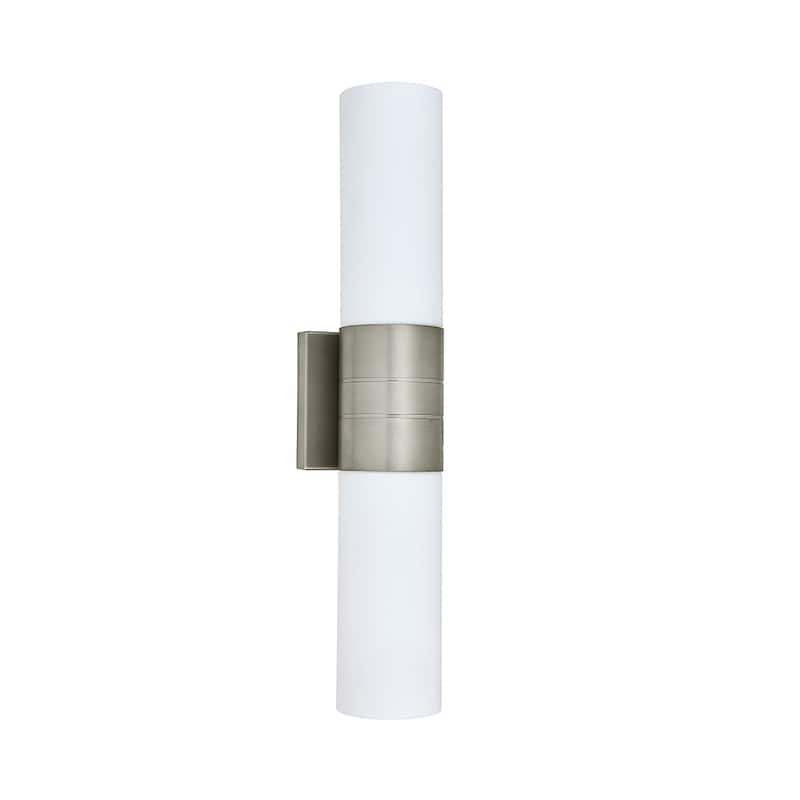 2 Light Bathroom Vanity Lighting with White Glass