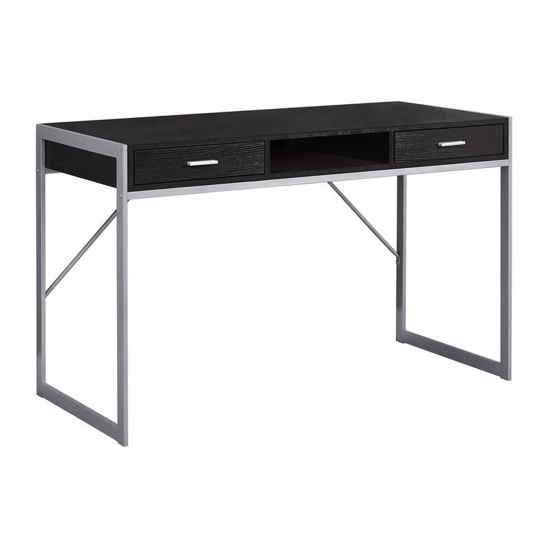 Computer Desk, Home Office, Laptop, Storage Drawers, 48"l, Work, Brown Laminate, Grey Metal, Contemporary