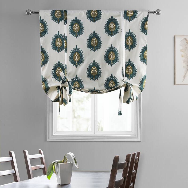 Exclusive Fabrics Mayan Printed Cotton Tie-Up Window Shade - 46 X 63
